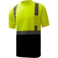 Gss Safety GSS Safety 5111, Class 2, Microfiber Birdseye Short Sleeve T-Shirt W/ Black Bottom, Lime, L Tall 5111-L TALL